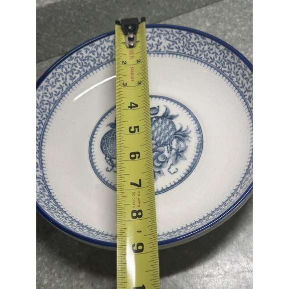 Vtg Jay Import Co Blue And White Fruit Pitcher & Bowl Water Pitcher Cottagecore - Picture 10 of 10